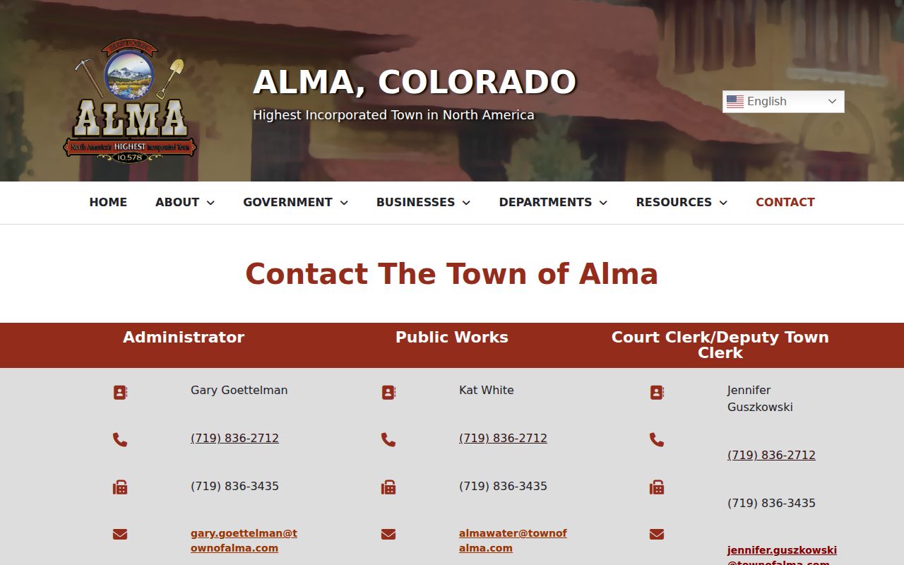 Alma court docket clerk contact page
