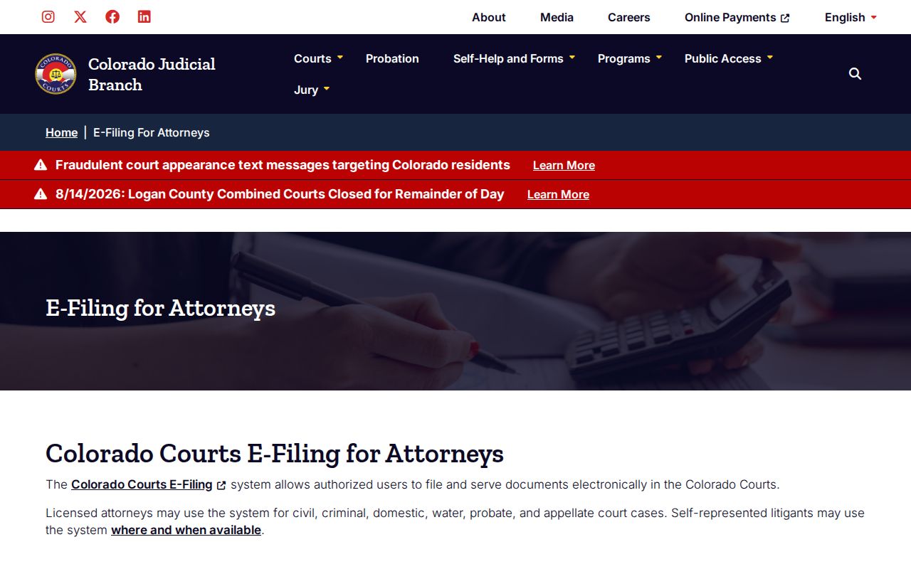 Park County case lookup and Colorado Courts E-Filing