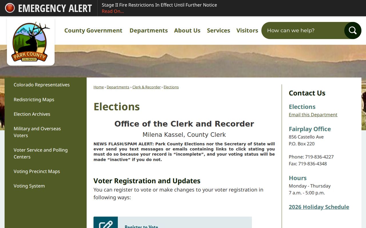 Park County court record access compared with county administrative requests